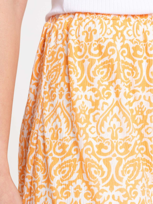 Short plissé imprimé femme