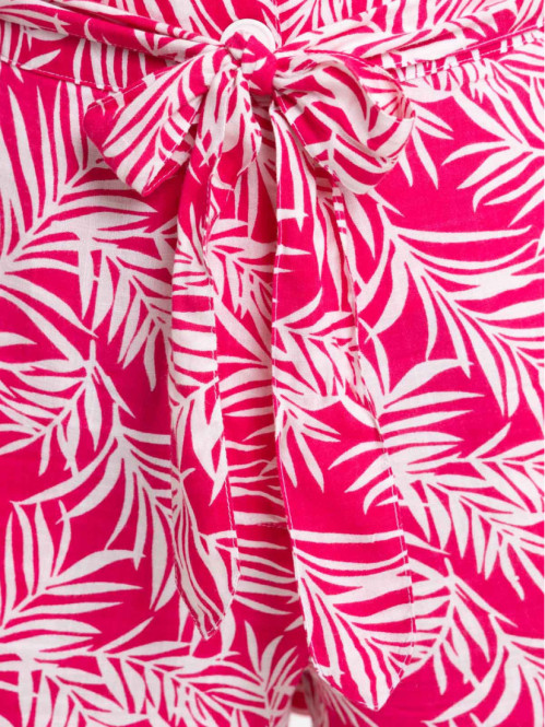 Short femme imprimé végétal fushia Short femme imprimé végétal fushia