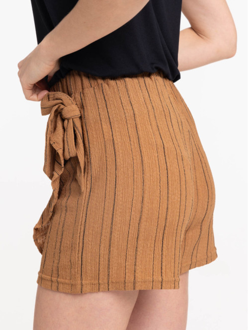 Jupe short coloris tabac femme