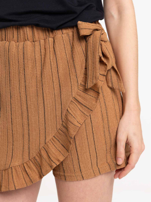 Jupe short coloris tabac femme