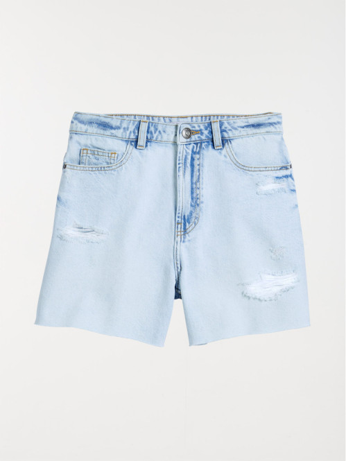 Short denim bleached femme