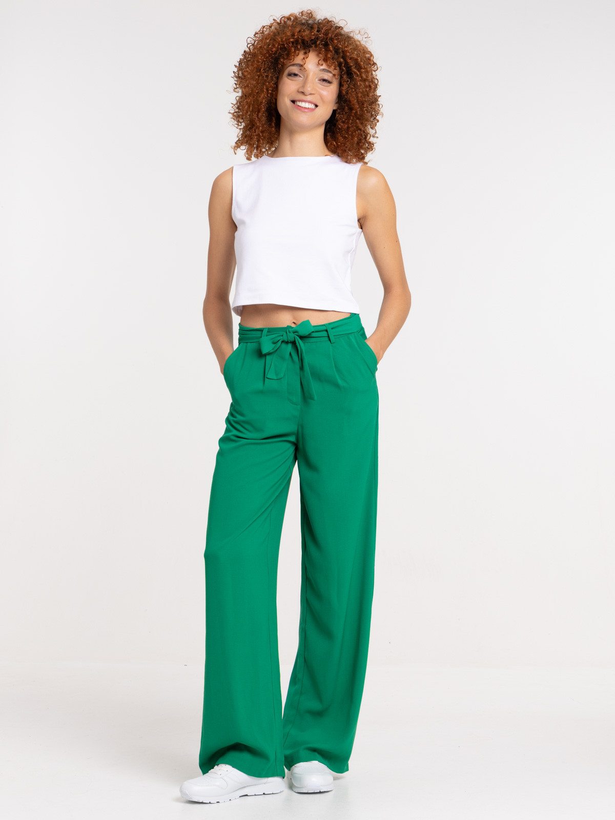 Pantalon large vert bosphore femme