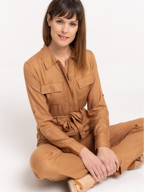 Combipantalon tabac femme