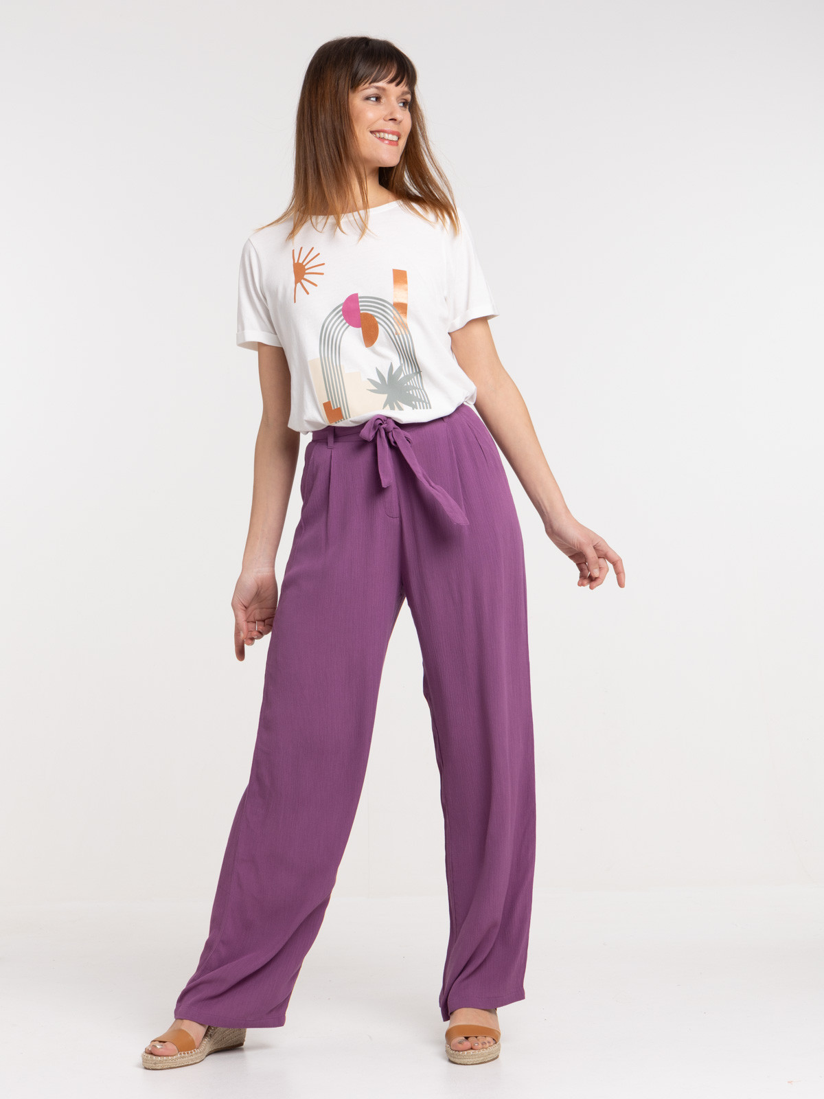 Pantalon large santa purple femme