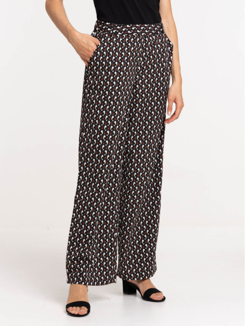 Pantalon large imprimé femme