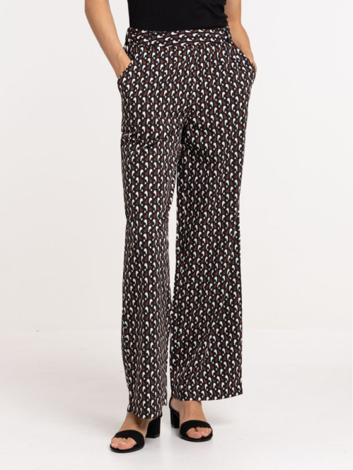 Pantalon large imprimé femme