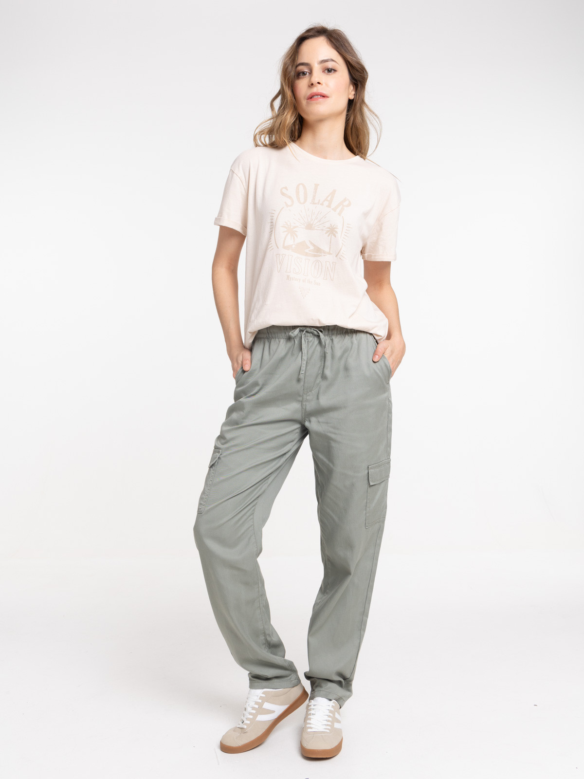 Pantalon cargo fluide femme