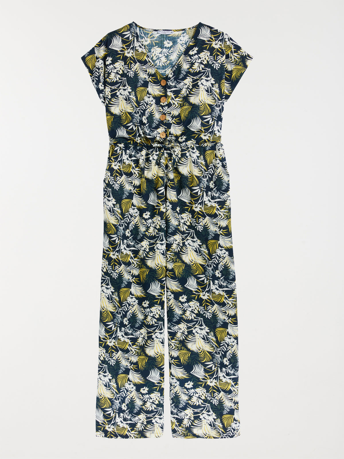 Combinaison-pantalon motif végétal femme