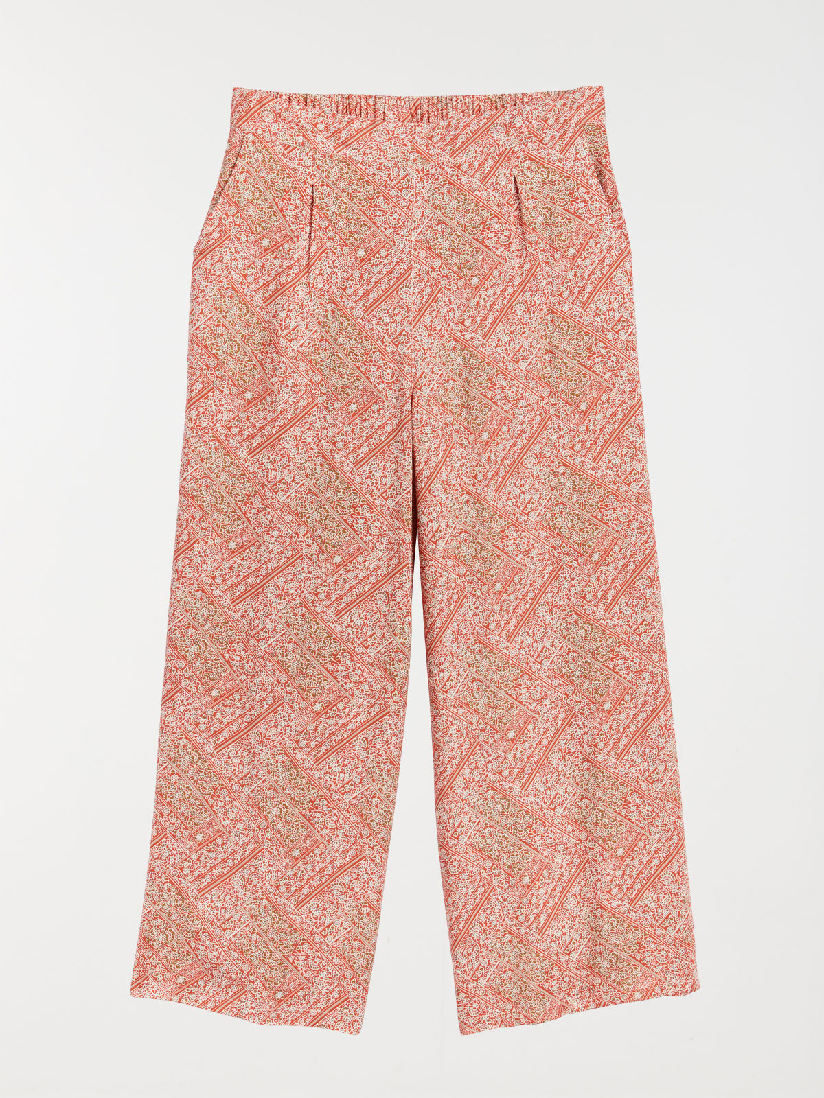 Pantalon large femme coloris épices