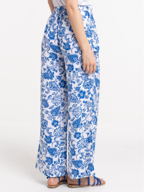 Pantalon large imprimé femme