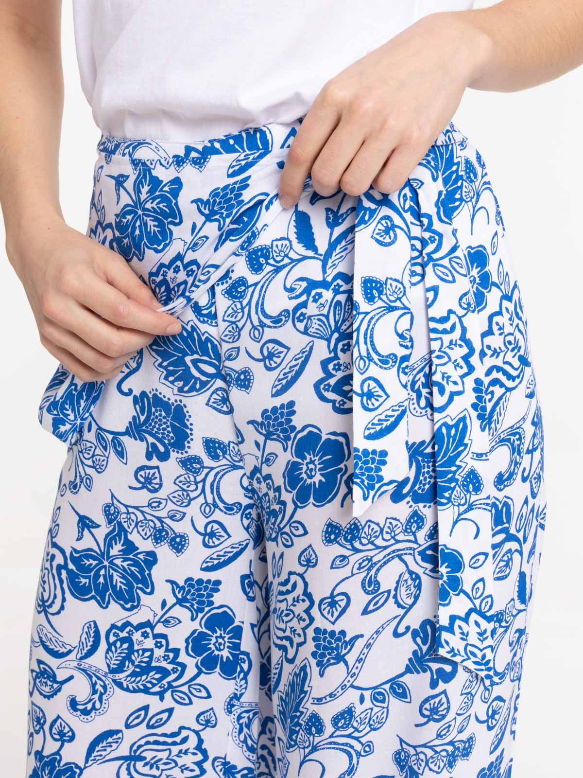 Pantalon large imprimé femme