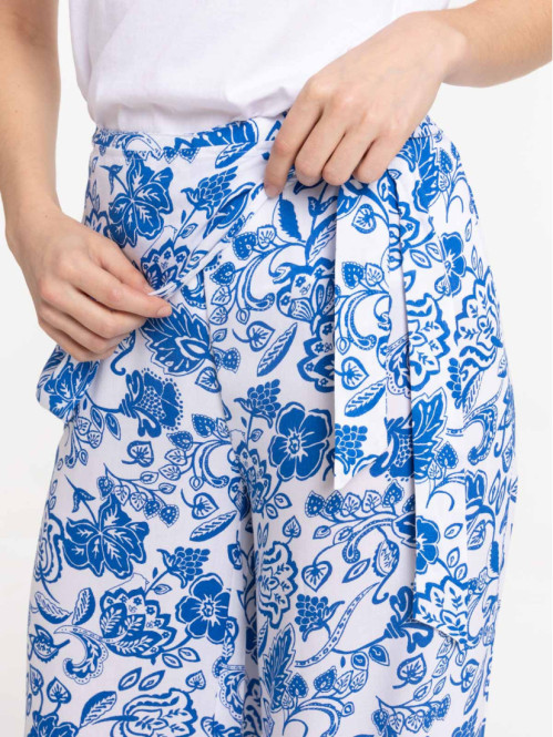 Pantalon large imprimé femme