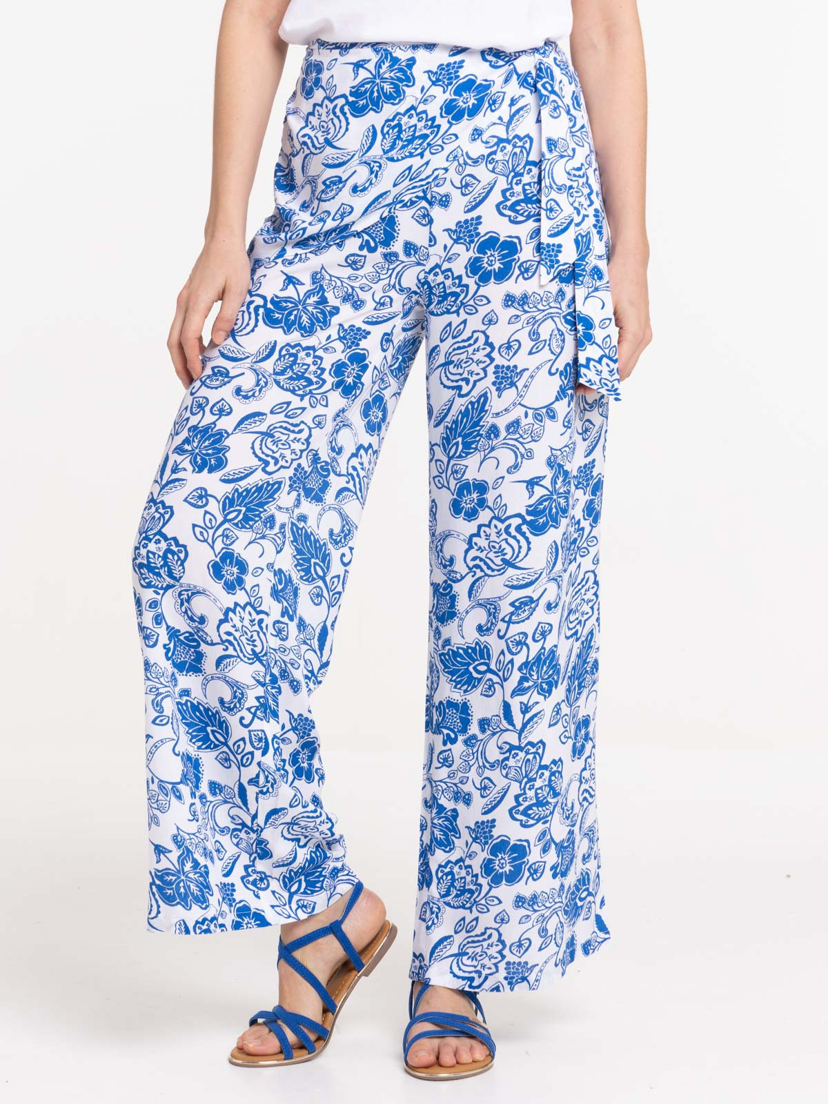 Pantalon large imprimé femme