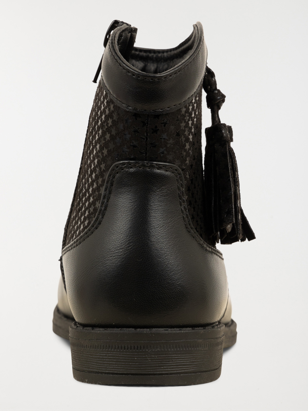Bottines noires pompons fille (31-36)