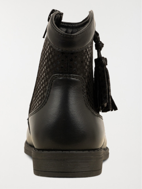 Bottines noires pompons...