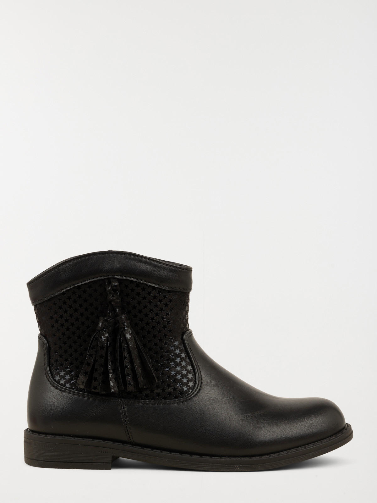 Bottines noires pompons fille (31-36)