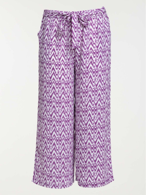 Pantalon large motif grande taille femme