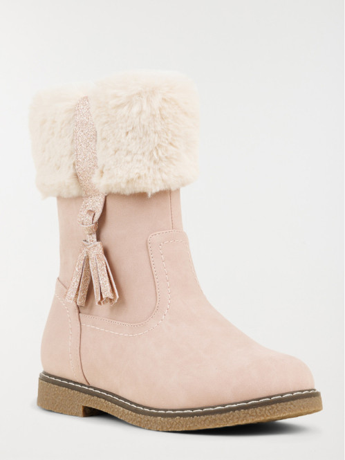Bottes roses pompons fille...