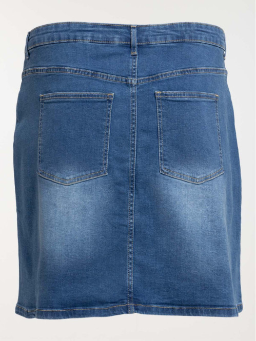 Jupe jean boutonnée grande taille femme