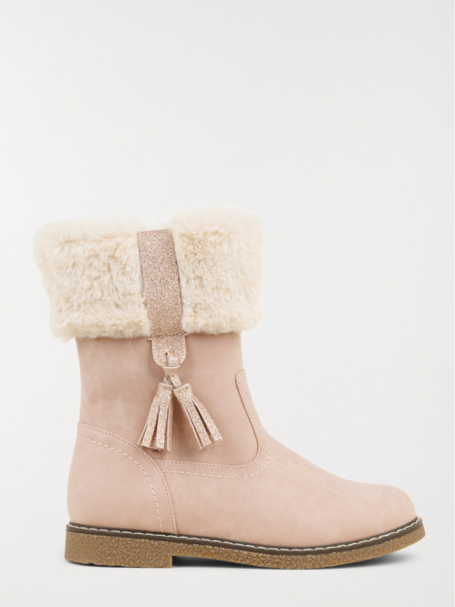 Bottes roses pompons fille...