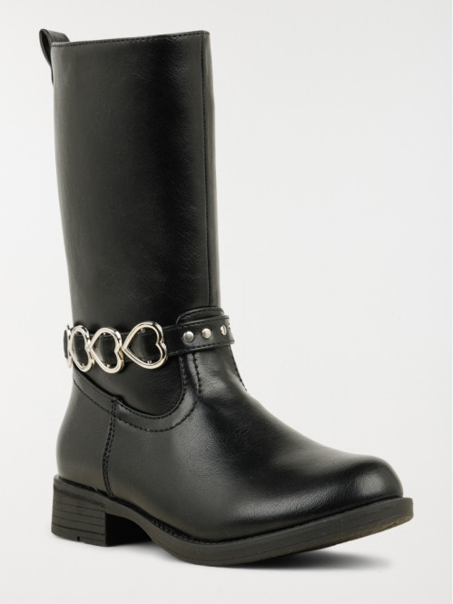 Bottes noires coeurs fille...