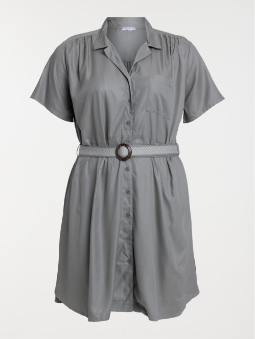 Robe vert grisé grande taille femme