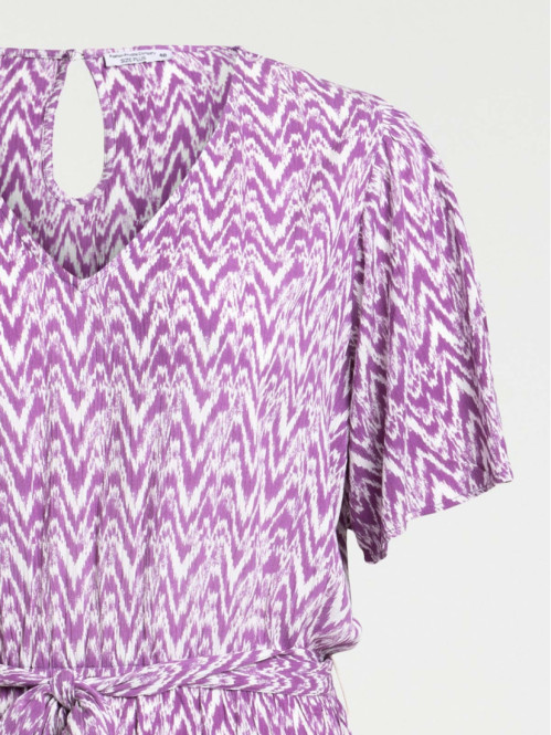 Robe imprimée col V grande taille femme