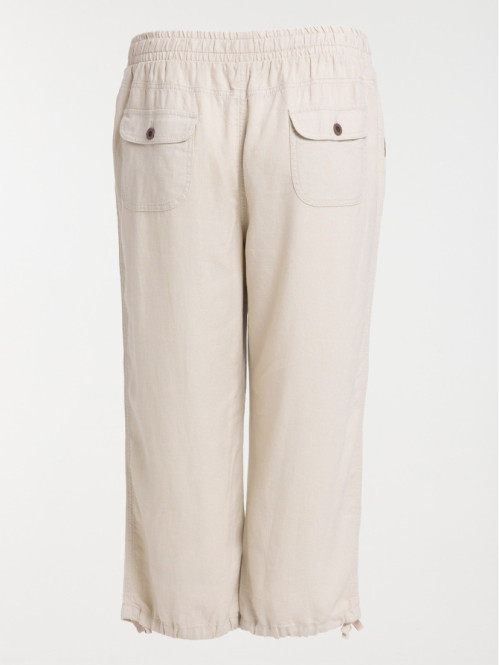Pantacourt en lin grande taille femme