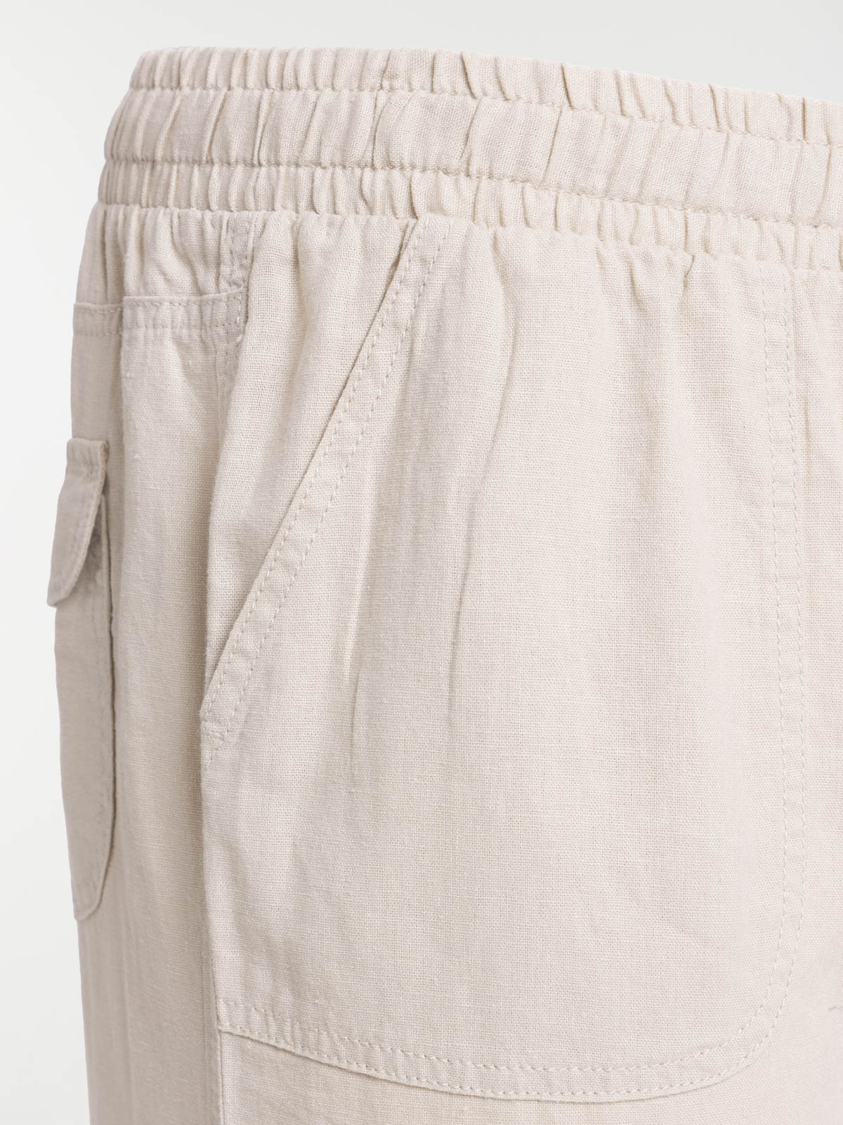 Pantacourt en lin grande taille femme