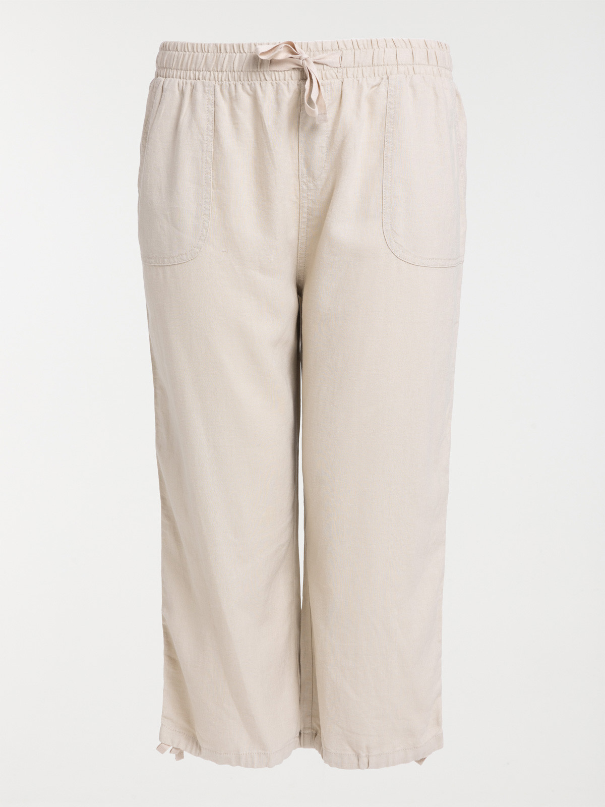 Pantacourt en lin grande taille femme