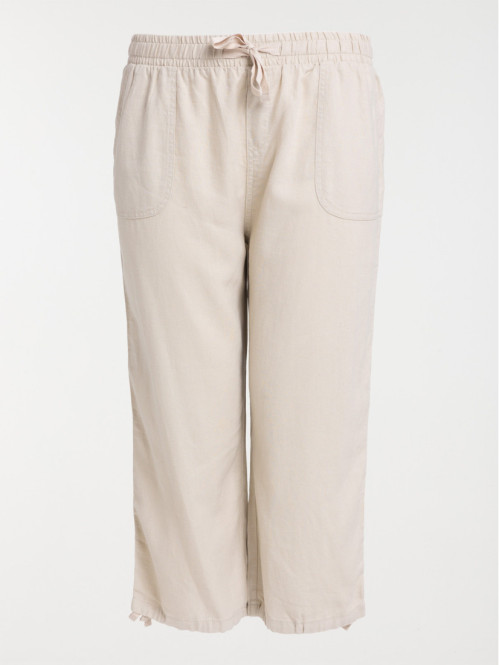 Pantacourt en lin grande taille femme