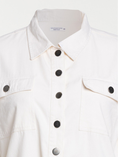 Veste unie écru grande taille femme Veste unie écru grande taille femme