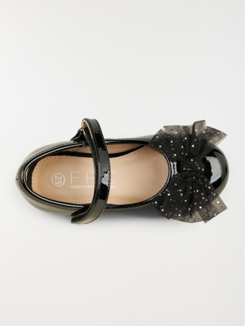 Ballerines noires noeud fille (24-30) Ballerines noires noeud fille (24-30)