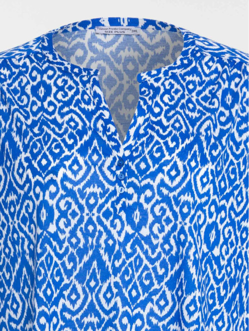 Blouse cobalt grande taille femme