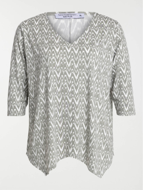 T-shirt asymétrique grande taille femme