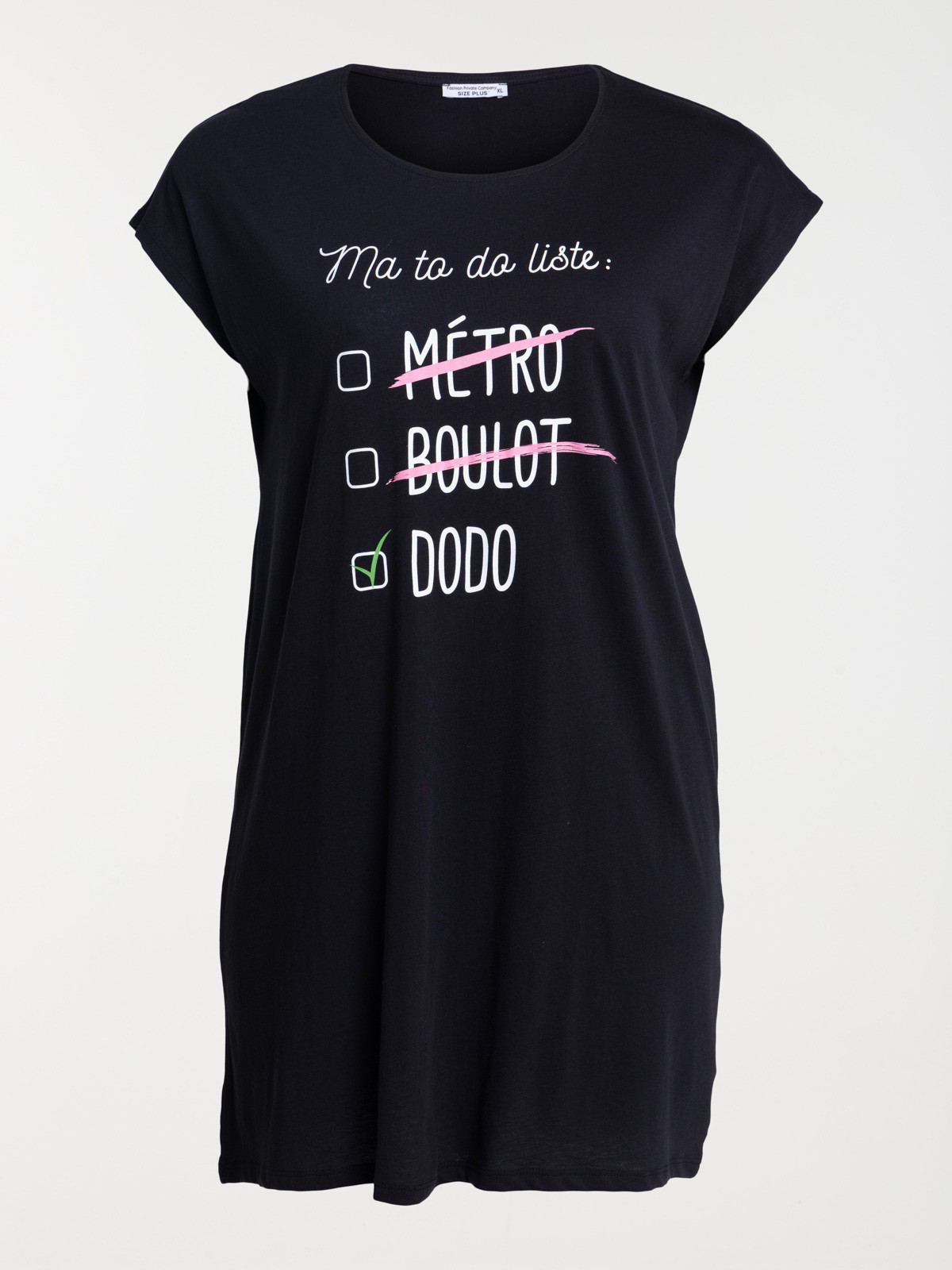 Chemise de nuit chat grande taille femme