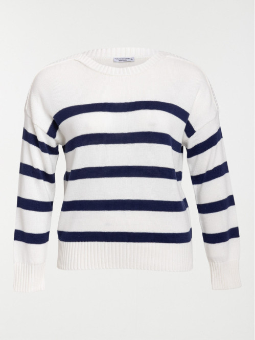 Pull rayé grande taille femme