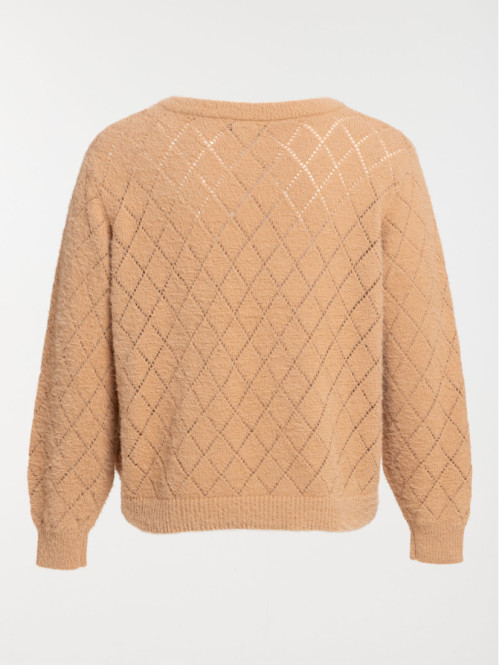 Pull col V moka grande taille femme