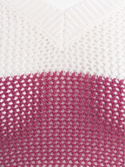 Pull rayé grande taille femme