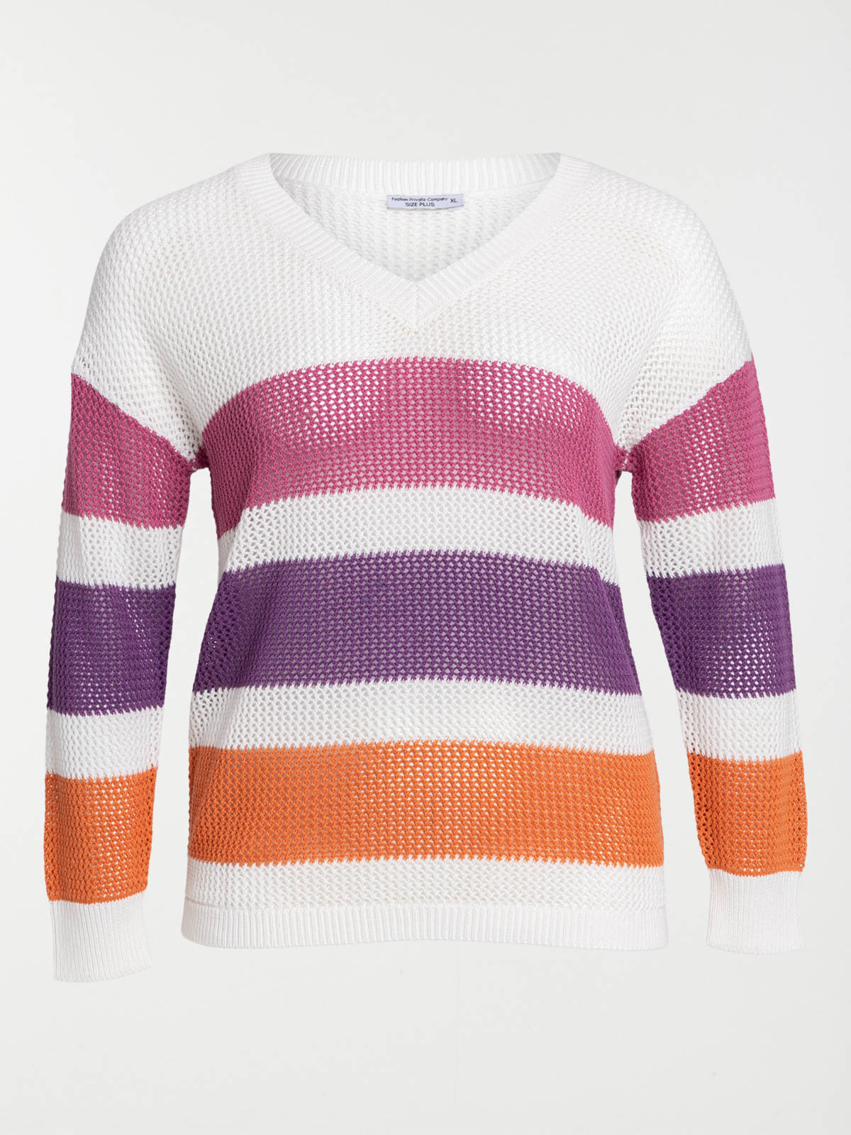 Pull rayé grande taille femme