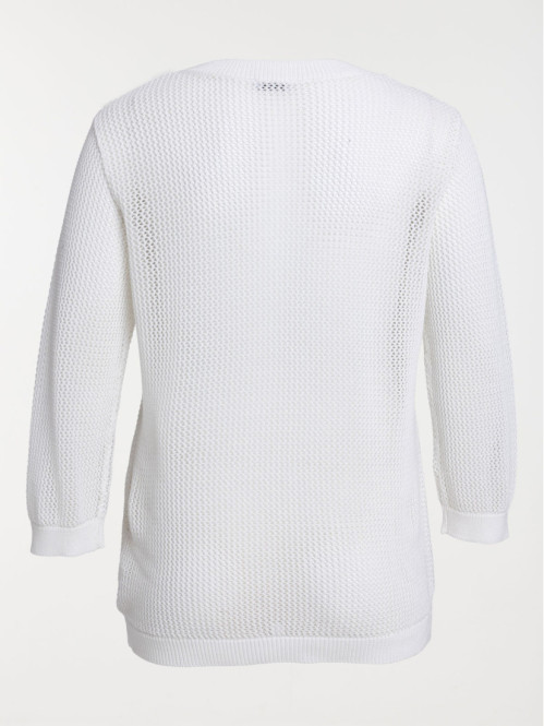 Pull col rond écru grande...