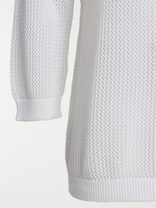 Pull col rond écru grande...