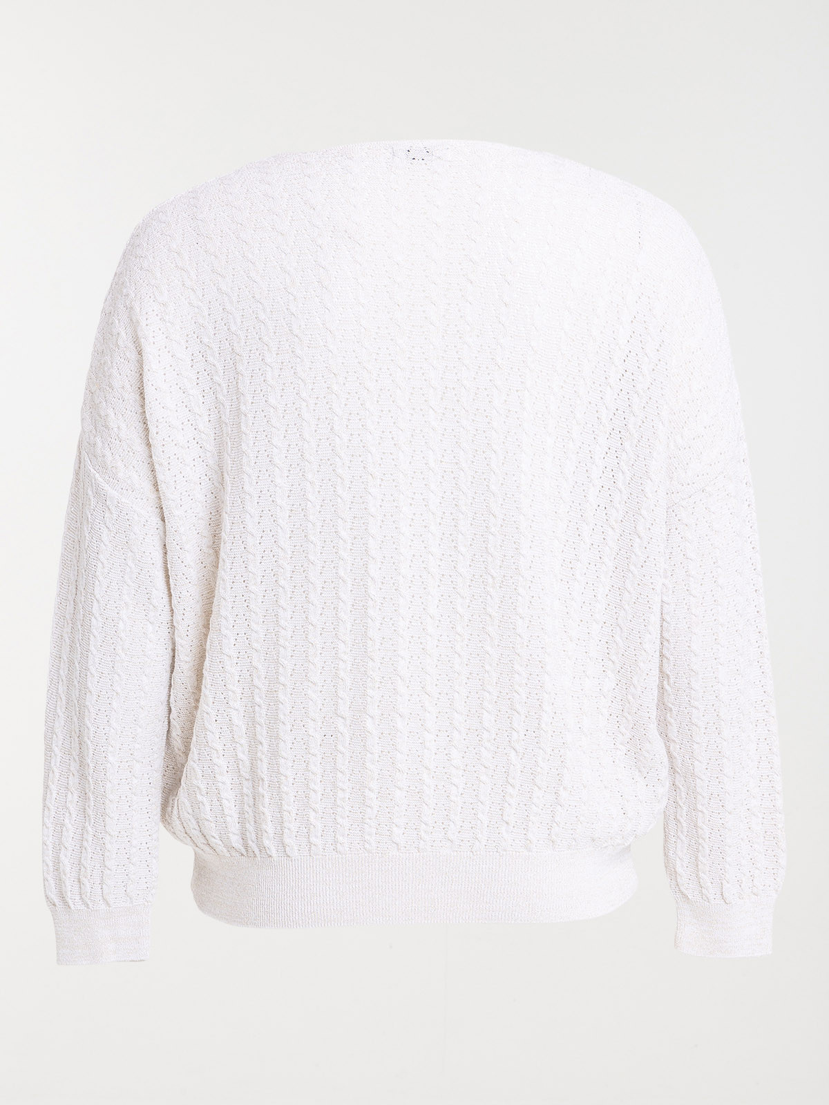 Pull col V écru grande taille femme