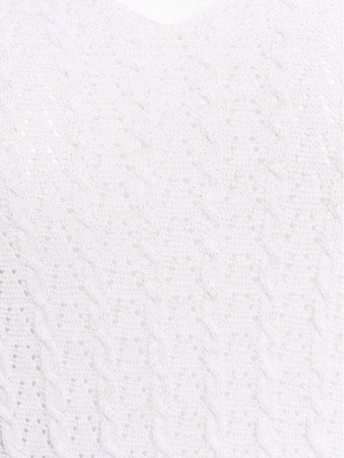 Pull col V écru grande taille femme