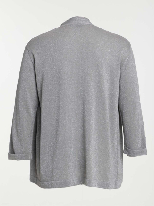 Gilet grande taille femme vert grisé