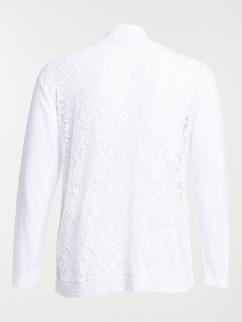 Gilet dos dentelle grande taille femme