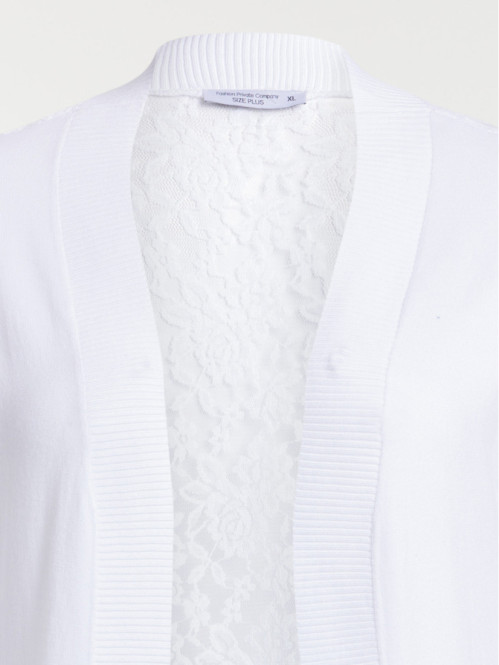 Gilet dos dentelle grande taille femme