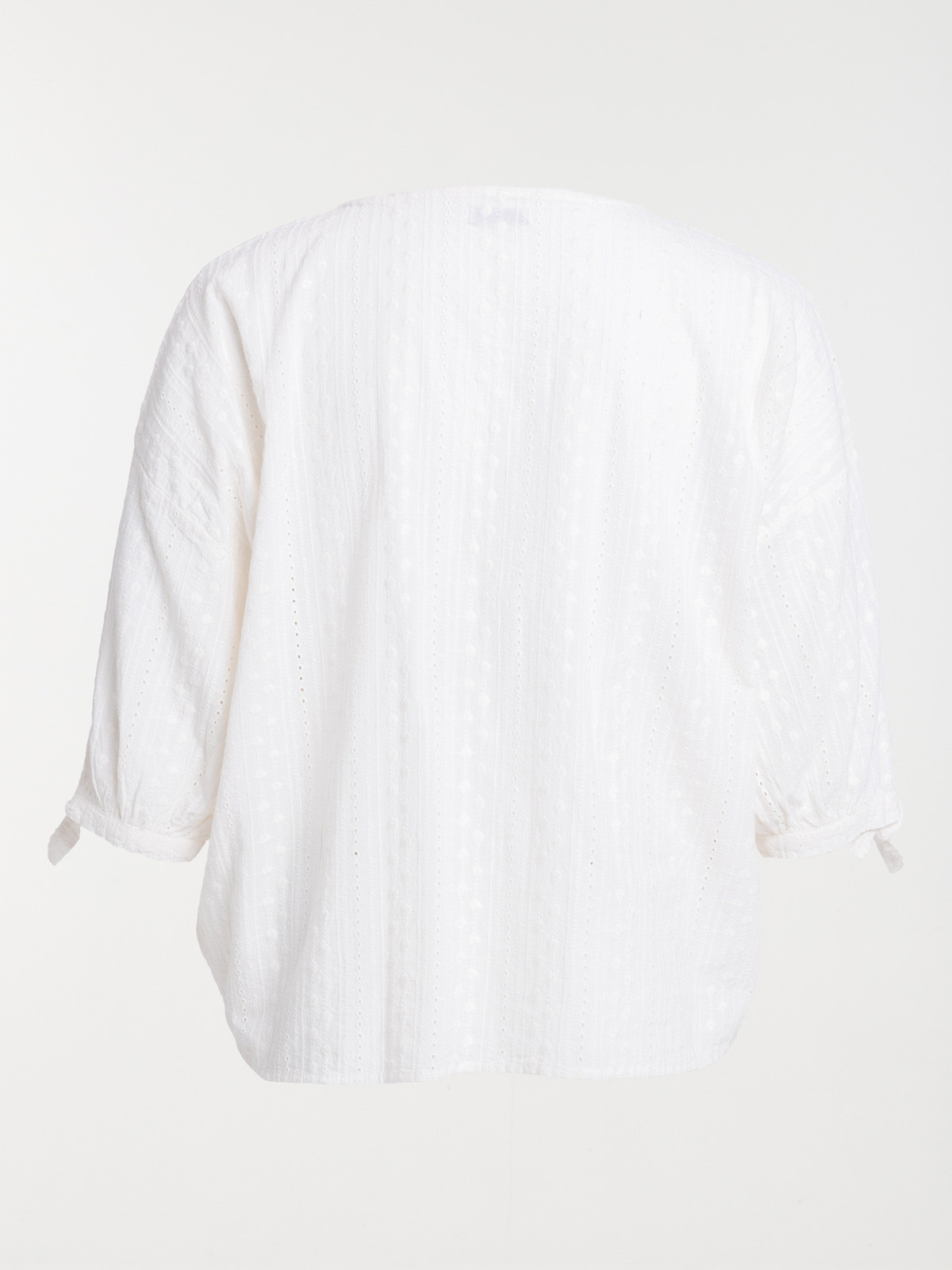 Blouse col V écru grande taille femme Blouse col V écru grande taille femme