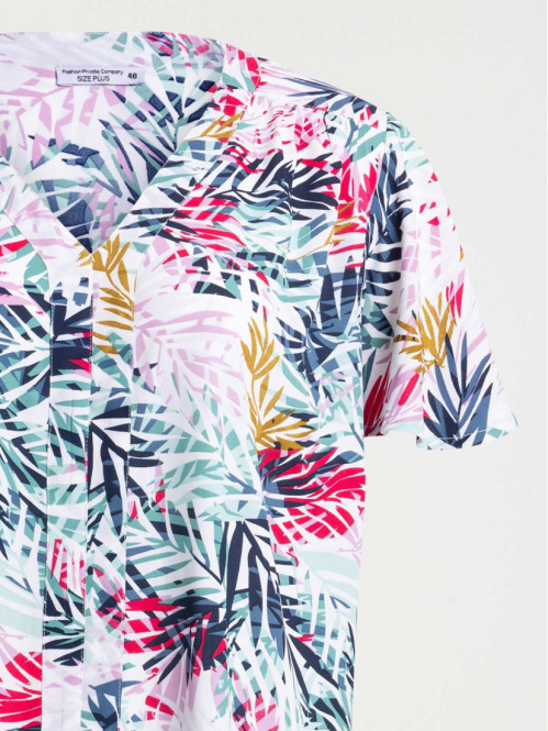 Blouse motif végétal grande taille femme