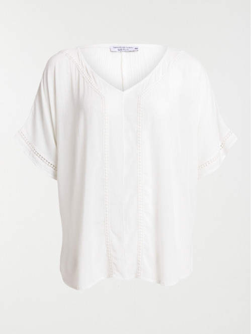 Blouse écru grande taille femme